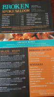 Broken Spoke Saloon menu