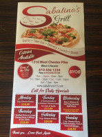 Sabatino's menu