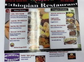 Sisters Ethiopian menu