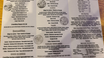 Dos Amigos menu