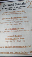 Sykesville Station Restaurant And Bar menu