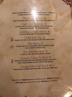 Huckleberry's Fulton Steamboat Inn menu