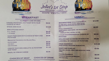 Joliet 1st Stop menu