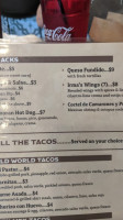 Irma's Tacos, Craft Beer And Tequila menu