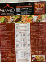 Sumo Japanese menu