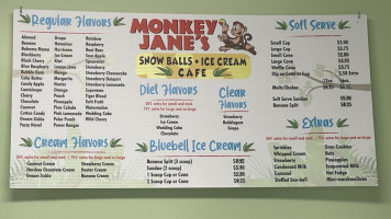 Monkey Jane’s menu