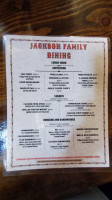 Jackson Family Dining menu