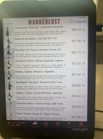 Wanderlust Burger menu