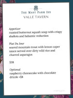 Mast Farm Inn menu