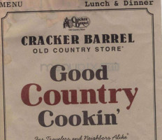 Cracker Barrel Old Country Store menu