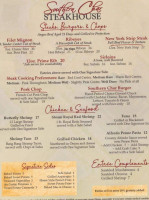 Southern Char Steakhouse menu