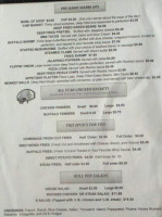 Rookies Sports menu