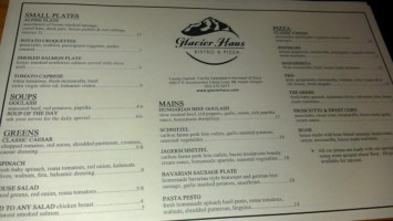 Glacier Public House menu