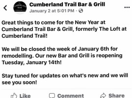 Cumberland Trail And Grill inside