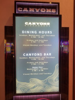 Canyons Steak House At Soboba food