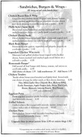Tannersville Inn menu