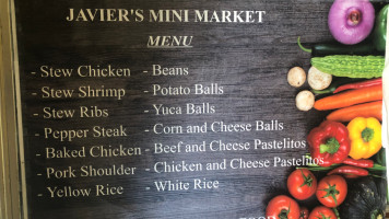 Javier's Mini Market menu