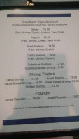 Calabash Seafood Hut menu