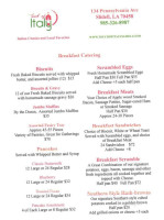 A Touch Of Italy Cafe menu