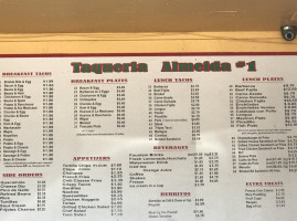 Taqueria menu