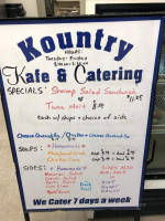 Kountry Kafe And Katering menu
