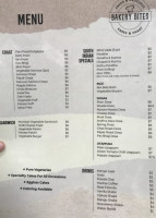 Bakery Bites menu
