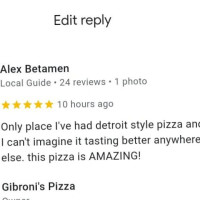 Gibroni's Pizza food