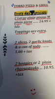 Tony's Pizza menu