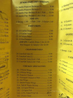 Tracy's Seafood Deli menu