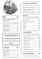 Mountain Grounds Coffee Tea menu