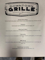 Downtown Grille menu