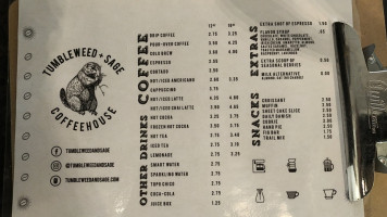 Tumbleweed Sage Coffeehouse menu