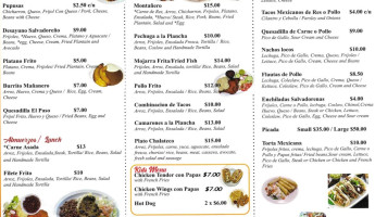 Taqueria Y Pupuseria El Paso menu