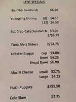 The Gabby Inn Llc menu