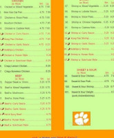 Rainbow Garden Chinese menu