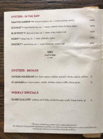 Rock And Rye Oyster House menu