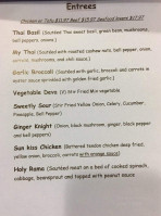 Prosser Thai Bistro menu