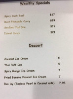 Prosser Thai Bistro menu