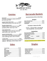 Barracuda Gas Grill menu