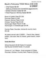 Black's Seafood menu