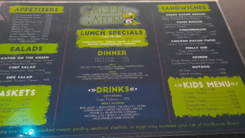 Green Gator menu