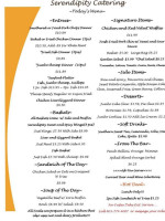 Serendipity Cafe And Catering menu