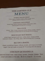 Coffee Cup menu