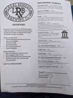 Legal Remedy Brewing Pizza menu