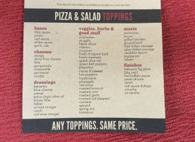 Mod Pizza menu