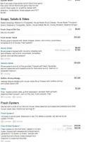 Full Moon Oyster And Seafood Kitchen menu