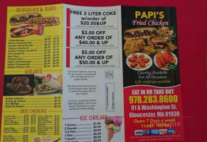 Papi's Fried Chicken menu