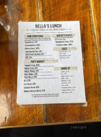 Bella's Breakfast Lunch menu