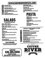 Cuivre River Pizza Co menu