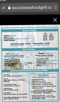 La Costa Seafood Grill menu